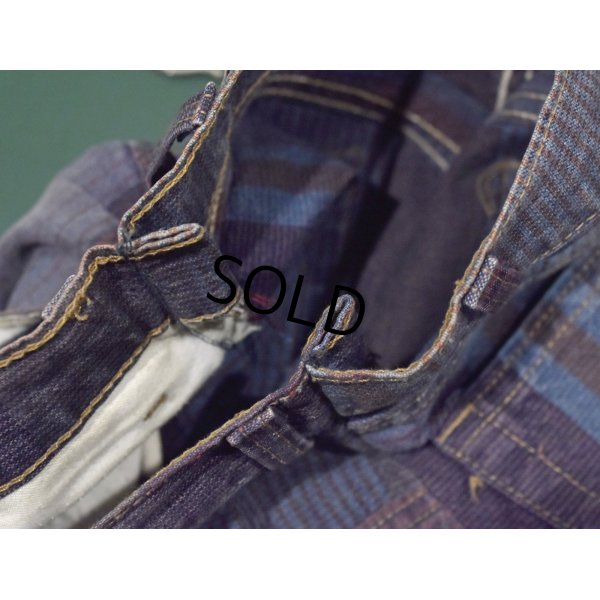 画像3: 90's【USA製】【LEVI'S】【シルバータブ】【リーバイス】【エンジ×水色チェック】【デニム生地ショーツ】【W33】 