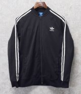 【ビンテージ】【アディダス】adidas【黒×白ライン】ジャージ【トラックジャケット】【トラックジャージ】【サイズＸＬ】 