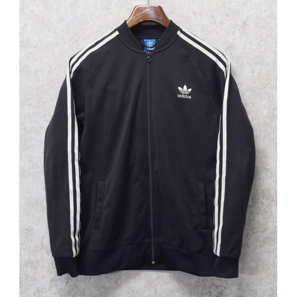 画像1: 【ビンテージ】【アディダス】adidas【黒×白ライン】ジャージ【トラックジャケット】【トラックジャージ】【サイズＸＬ】 