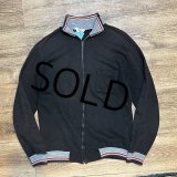 【USA製】【ビンテージ】【CAMPUS】【キャンパス】【黒ｘグレーリブ】【ジップアップスウェットカーディガン】【サイズＭ】 