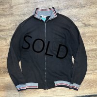 【USA製】【ビンテージ】【CAMPUS】【キャンパス】【黒ｘグレーリブ】【ジップアップスウェットカーディガン】【サイズＭ】 