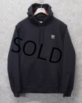【ビンテージ】【アディダス】adidas【黒】【黒無地】パーカー　胸トレフォイルロゴ入り【サイズL】 