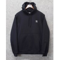 【ビンテージ】【アディダス】adidas【黒】【黒無地】パーカー　胸トレフォイルロゴ入り【サイズL】 