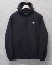 【ビンテージ】【アディダス】adidas【黒】【黒無地】パーカー　胸トレフォイルロゴ入り【サイズL】 
