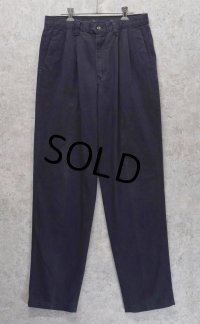 【USA製】【ビンテージ】【DOCKERS】ドッカーズ【紺地】【２タックコットンパンツ】【32ｘ34】 