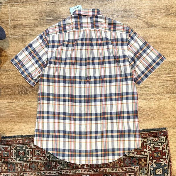 画像3: POLO RALPH LAUREN【ラルフローレン】ビンテージ【白ｘ青ｘ黄】【インディアンマドラスチェック】【ボタンダウン半袖シャツ】【サイズL】  