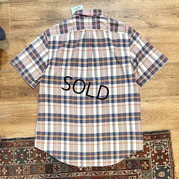 画像3: POLO RALPH LAUREN【ラルフローレン】ビンテージ【白ｘ青ｘ黄】【インディアンマドラスチェック】【ボタンダウン半袖シャツ】【サイズL】  