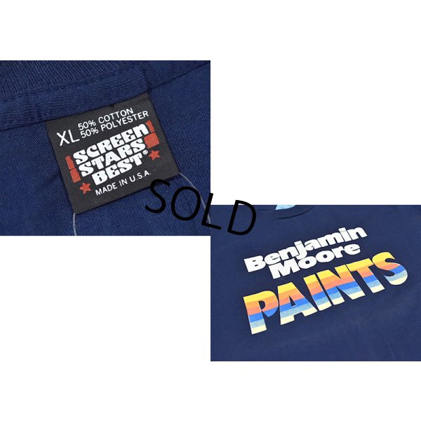 画像2: ほぼ未使用 90's【USA製】スクリーンスターズ【ビンテージ】【ベンジャミンムーア】【紺】【Tシャツ】【サイズＸＬ】 