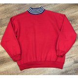 【オールドギャップ】【GAP】青ｘ白 首リブ【赤】【モックネックスウェット】【サイズL】 
