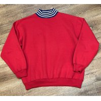 【オールドギャップ】【GAP】青ｘ白 首リブ【赤】【モックネックスウェット】【サイズL】 