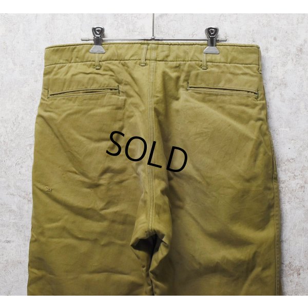 画像4: 【40's】【ビンテージ】U.S.ARMY 米軍実物【裏地付きチノパンツ】ウール裏地【チノパンツ】M41 M42【チノパン】【W33程度】 