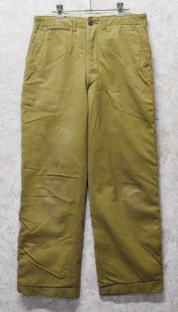 【40's】【ビンテージ】U.S.ARMY 米軍実物【裏地付きチノパンツ】ウール裏地【チノパンツ】M41 M42【チノパン】【W33程度】 