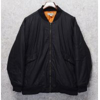 【ビンテージ】【HABAND】【ブラック】【ビニールレザー】【MA-1】レザージャケット【サイズＸＬ】 