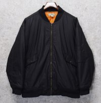 【ビンテージ】【HABAND】【ブラック】【ビニールレザー】【MA-1】レザージャケット【サイズＸＬ】 