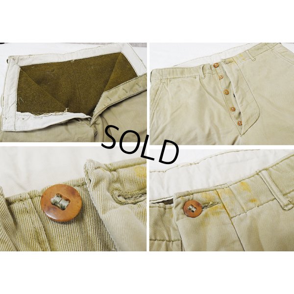 画像2: 40's【米軍実物】【ビンテージ】【U.S.ARMY】【Ｍ-1941】【ウール裏地付き】【チノパンツ】【W35程度】 