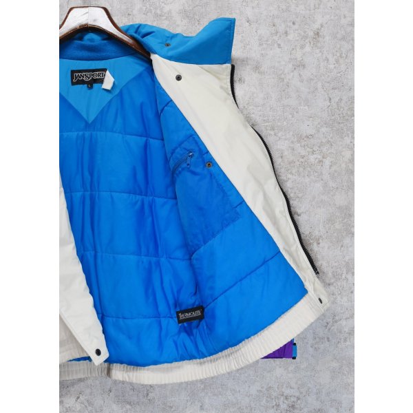 画像5: 90's~【ジャンスポーツ】【JANSDORT】【ビンテージ】【紫×青×ナチュラル】中綿入り【ナイロンジャケット】【サイズL】 