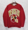 90's~【ビンテージ】【WASHINGTON RED SKINS】レッドスキンズ【赤】中綿入り【裏地総柄】【スウェット】【ONE SIZE FITS ALL】 