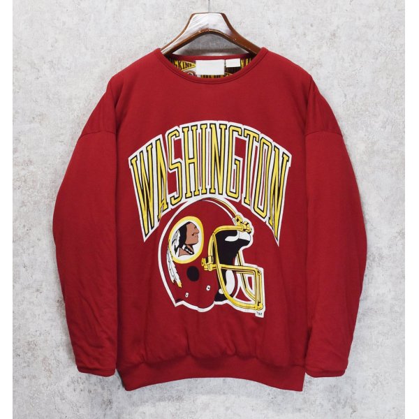 画像1: 90's~【ビンテージ】【WASHINGTON RED SKINS】レッドスキンズ【赤】中綿入り【裏地総柄】【スウェット】【ONE SIZE FITS ALL】 