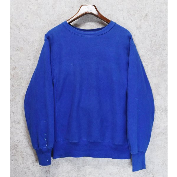 画像1: 【USA製】【90's】【チャンピオン】【Champion】ビンテージ【青】【目無し】【無地】【リバースウィーブ】スウェット【サイズL】 