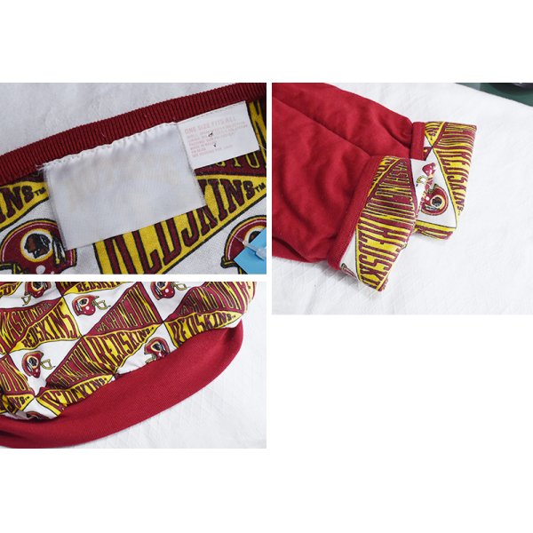 画像2: 90's~【ビンテージ】【WASHINGTON RED SKINS】レッドスキンズ【赤】中綿入り【裏地総柄】【スウェット】【ONE SIZE FITS ALL】 
