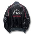 画像1: 70's~ビンテージ【JOHN LENNON】 ジョンレノン【黒×赤】【ナイロンジャケット】サテンジャケット【ナイロンブルゾン】【サイズL】<br> (1)