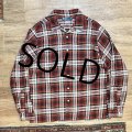 ビンテージ【POLO RALPH LAUREN】ラルフローレン 赤ｘ白ｘ黄 チェック【ライトフランネルシャツ】オープンカラーシャツ サイズL 