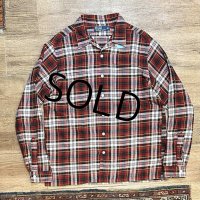 ビンテージ【POLO RALPH LAUREN】ラルフローレン 赤ｘ白ｘ黄 チェック【ライトフランネルシャツ】オープンカラーシャツ サイズL 