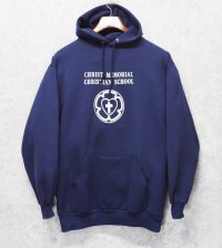80's~【USA製】JERZEES ジャージーズ【ビンテージ】【CHRIST MEMORIAL】【紺】パーカー【サイズXL】 