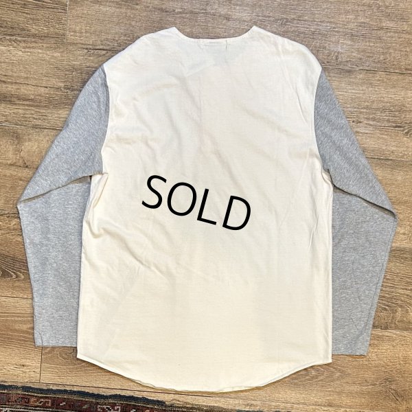 画像3: 【ビンテージ】【ランズエンド】【LANDS' END】【白ｘグレー】【ヘンリーネック】ベースボールＴシャツ【サイズＭ】 