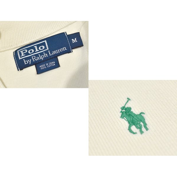画像2: オールド【ラルフローレン】POLO RALPH LAUREN【クリーム色】【無地】【ハーフジップ】【コットンセーター】【サイズＭ】  