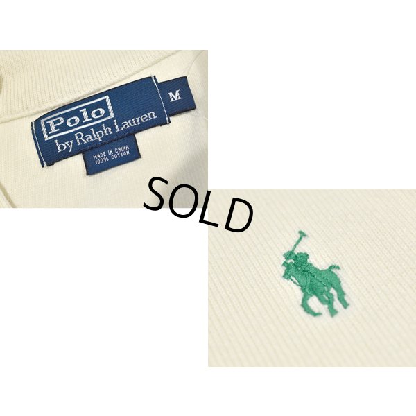 画像2: オールド【ラルフローレン】POLO RALPH LAUREN【クリーム色】【無地】【ハーフジップ】【コットンセーター】【サイズＭ】  