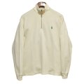 オールド【ラルフローレン】POLO RALPH LAUREN【クリーム色】【無地】【ハーフジップ】【コットンセーター】【サイズＭ】  