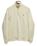 オールド【ラルフローレン】POLO RALPH LAUREN【クリーム色】【無地】【ハーフジップ】【コットンセーター】【サイズＭ】  