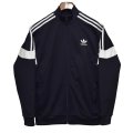 【ビンテージ】【アディダス】adidas【ネイビー×白ライン】ジャージ【トラックジャケット】【トラックジャージ】【サイズ ユースＸＬ】 