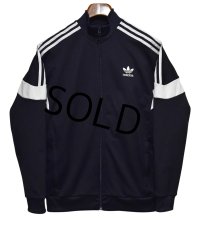 【ビンテージ】【アディダス】adidas【ネイビー×白ライン】ジャージ【トラックジャケット】【トラックジャージ】【サイズ ユースＸＬ】 