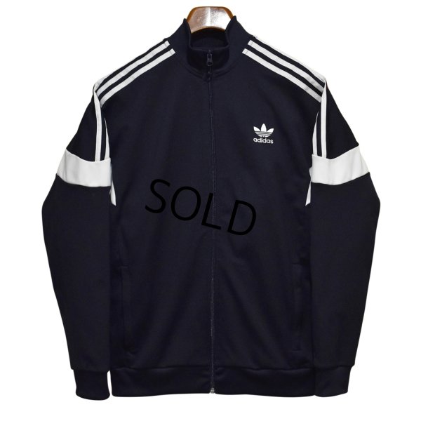 画像1: 【ビンテージ】【アディダス】adidas【ネイビー×白ライン】ジャージ【トラックジャケット】【トラックジャージ】【サイズ ユースＸＬ】 