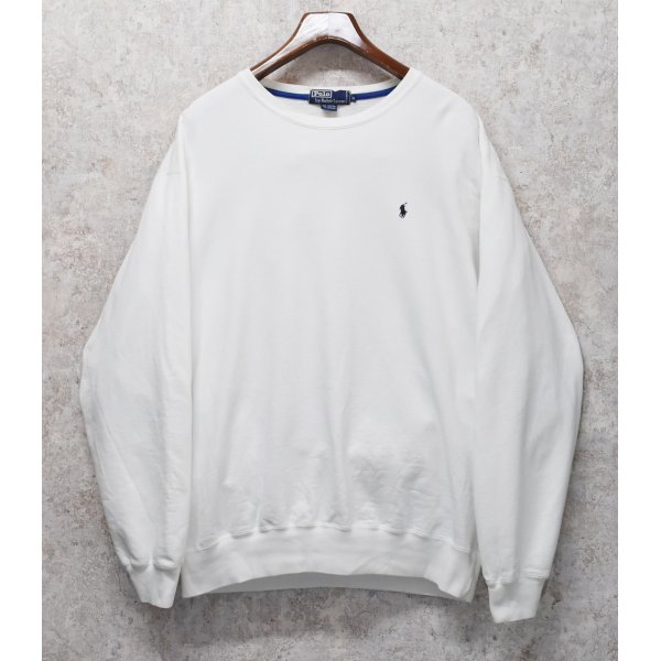 画像1: 【ラルフローレン】POLO RALPH LAUREN【胸ポニーマーク付き】【白無地】【スウェット】【サイズXL】 