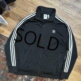 【ビンテージ】【アディダス】adidas【黒×白ライン】ジャージ【トラックジャケット】【トラックジャージ】【サイズ２ＸＬ】 