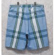 画像3: ~80's 【nautica】ノーティカ【水色×緑チェック】２タック【ショートパンツ】【短パン】【コットンショーツ】【ｗ33】<br> (3)