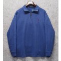 【ラルフローレン】POLO RALPH LAUREN【青】【無地】【ハーフジップ】【コットンセーター】【サイズXL】  