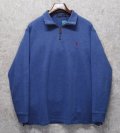 【ラルフローレン】POLO RALPH LAUREN【青】【無地】【ハーフジップ】【コットンセーター】【サイズXL】  