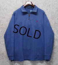 【ラルフローレン】POLO RALPH LAUREN【青】【無地】【ハーフジップ】【コットンセーター】【サイズXL】  