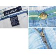 画像2: ~80's 【nautica】ノーティカ【水色×緑チェック】２タック【ショートパンツ】【短パン】【コットンショーツ】【ｗ33】<br> (2)