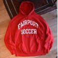 画像1: 【80's】【USA製】【ビンテージ】【チャンピオン】【Champion】FAIR PORT SOCCER　バックプリント【トリコタグ】【赤】【リバースウィーブパーカー】【サイズXL】<br> (1)