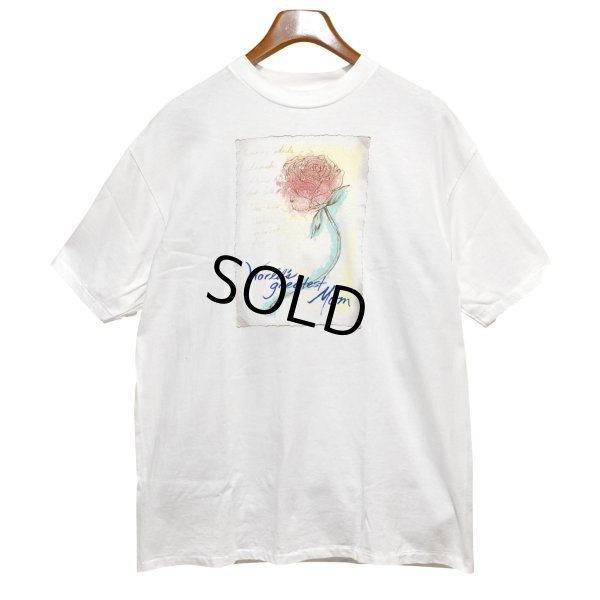 画像1:  ビンテージ【Power pro】【world's gretest mom】【白バラ】【白】【ビックサイズ】【Tシャツ】【サイズXL】 