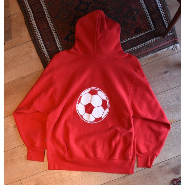 画像3: 【80's】【USA製】【ビンテージ】【チャンピオン】【Champion】FAIR PORT SOCCER　バックプリント【トリコタグ】【赤】【リバースウィーブパーカー】【サイズXL】 