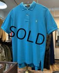 ビンテージ【ラルフローレン】 【POLO ralph lauren】【ターコイズブルー】【無地】【ポロシャツ】 【サイズＭ】  