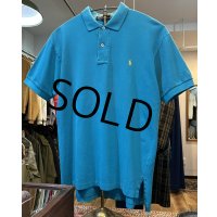 ビンテージ【ラルフローレン】 【POLO ralph lauren】【ターコイズブルー】【無地】【ポロシャツ】 【サイズＭ】  