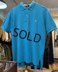 ビンテージ【ラルフローレン】 【POLO ralph lauren】【ターコイズブルー】【無地】【ポロシャツ】 【サイズＭ】  