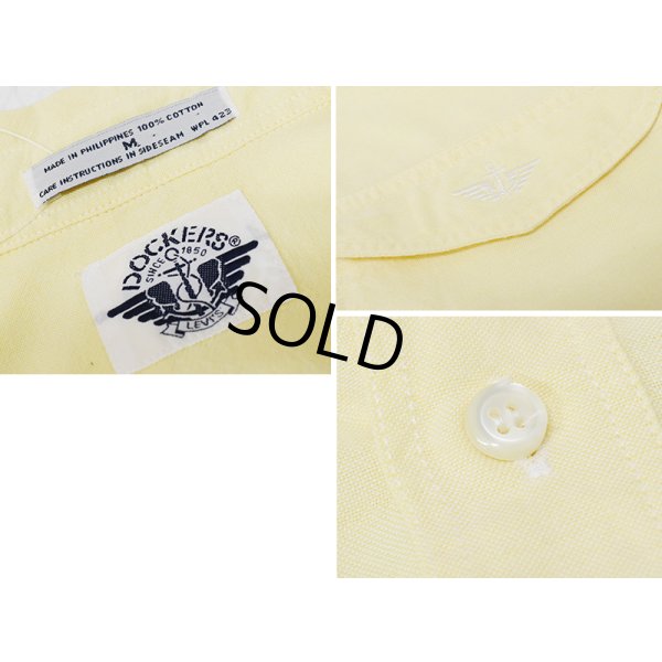 画像2: 【ビンテージ】【DOCKERS】ドッカーズ【胸フラップ刺繍】【黄色】【ロゴ入り】【ボタンダウン半袖シャツ】【サイズM】 
